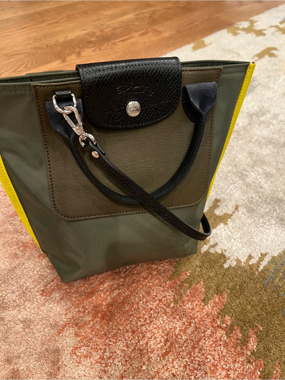 Longchamp Le Pliage Re-Play Extra Small Cabas Tote – Olive & Yellow